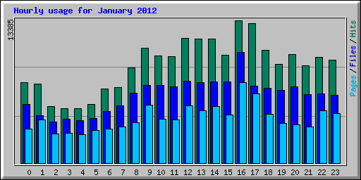 Hourly usage for January 2012