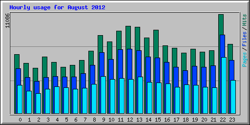 Hourly usage for August 2012