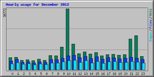 Hourly usage for December 2012