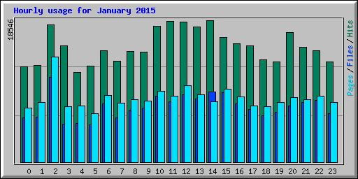 Hourly usage for January 2015