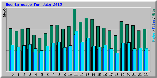 Hourly usage for July 2015