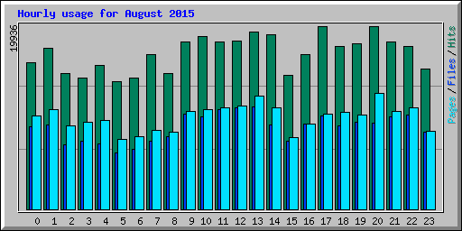 Hourly usage for August 2015